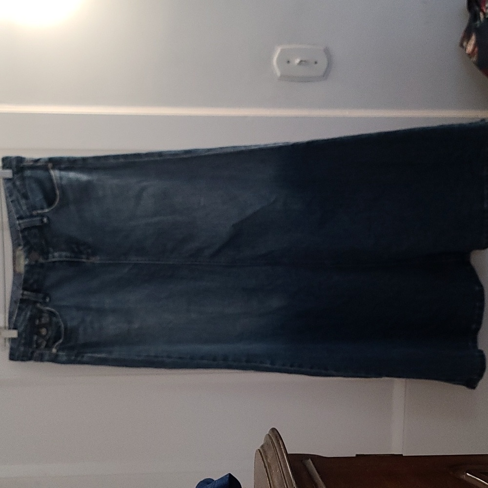 Long denim jean skirt
